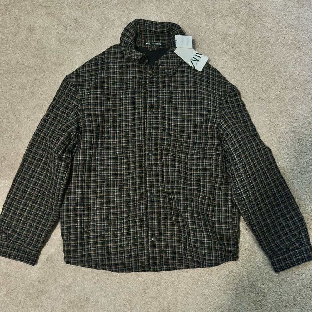 Zara Quilted Check Overshirt